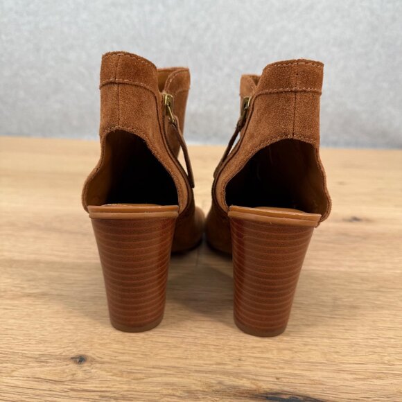 Franco Sarto Womens Sylvania Suede Leather Open Toe Heeled Booties Size 5.5 Boho - Picture 6 of 13